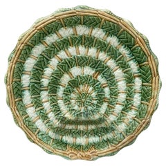 French Majolica Asparagus Plate, circa 1890