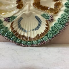 French Majolica Asparagus Plate Longchamp, circa 1890