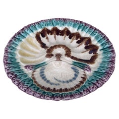 French Majolica Asparagus Plate Longchamp, circa 1890