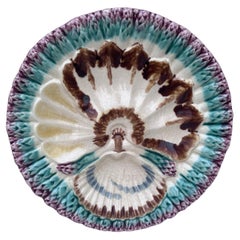 French Majolica Asparagus Plate Longchamp, circa 1890