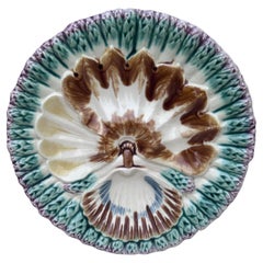 French Majolica Asparagus Plate Longchamp, circa 1890