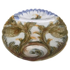 Französischer Majolika-Spargelteller Orchies, um 1890