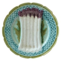 French Majolica Asparagus Plate Orchies, circa 1890