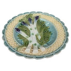 French Majolica Asparagus Plate Salins, circa 1890
