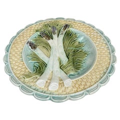 French Majolica Asparagus Plate Salins, circa 1890