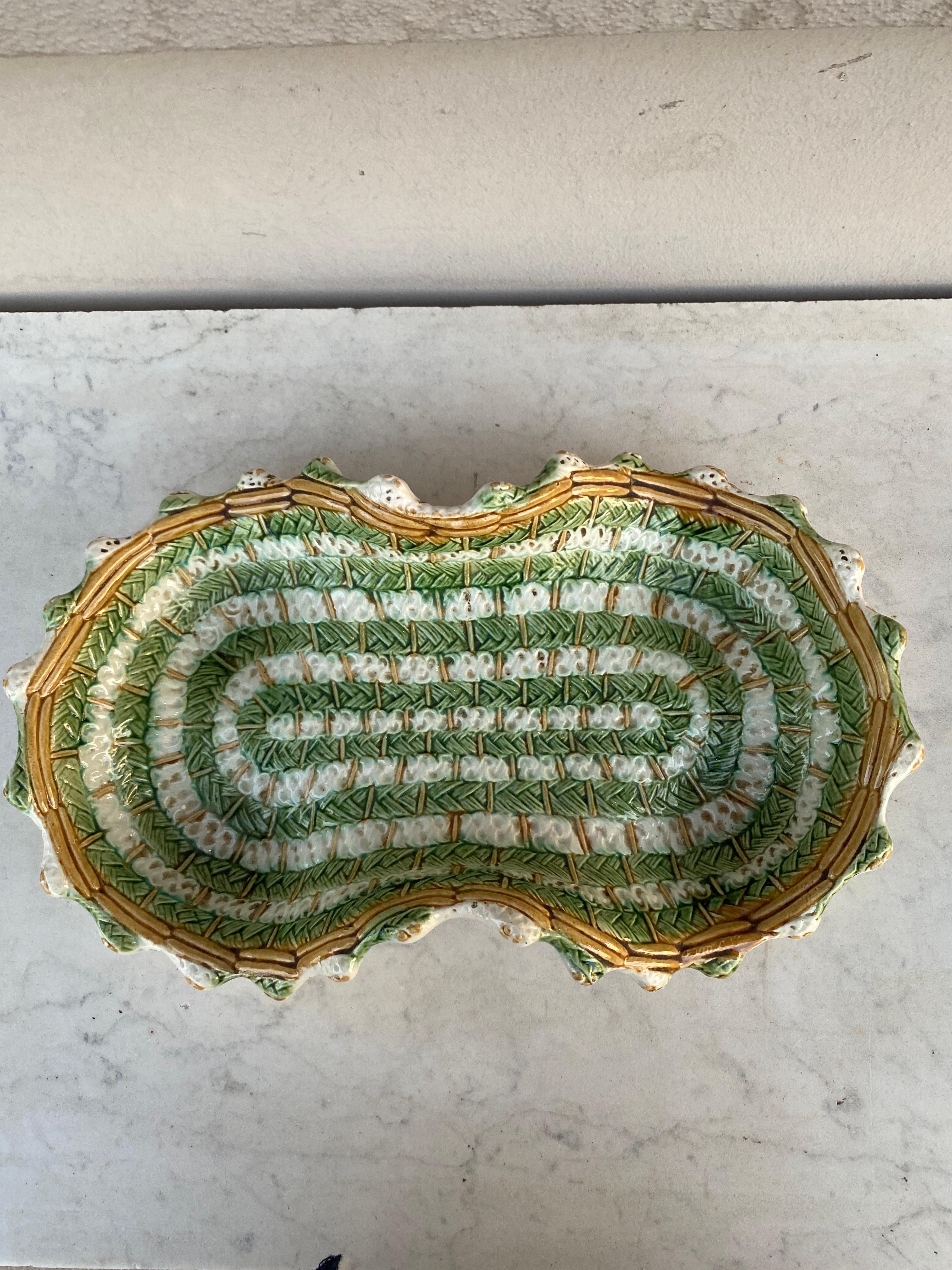 Late 19th Century French Majolica Asparagus Platter circa 1890 For Sale
