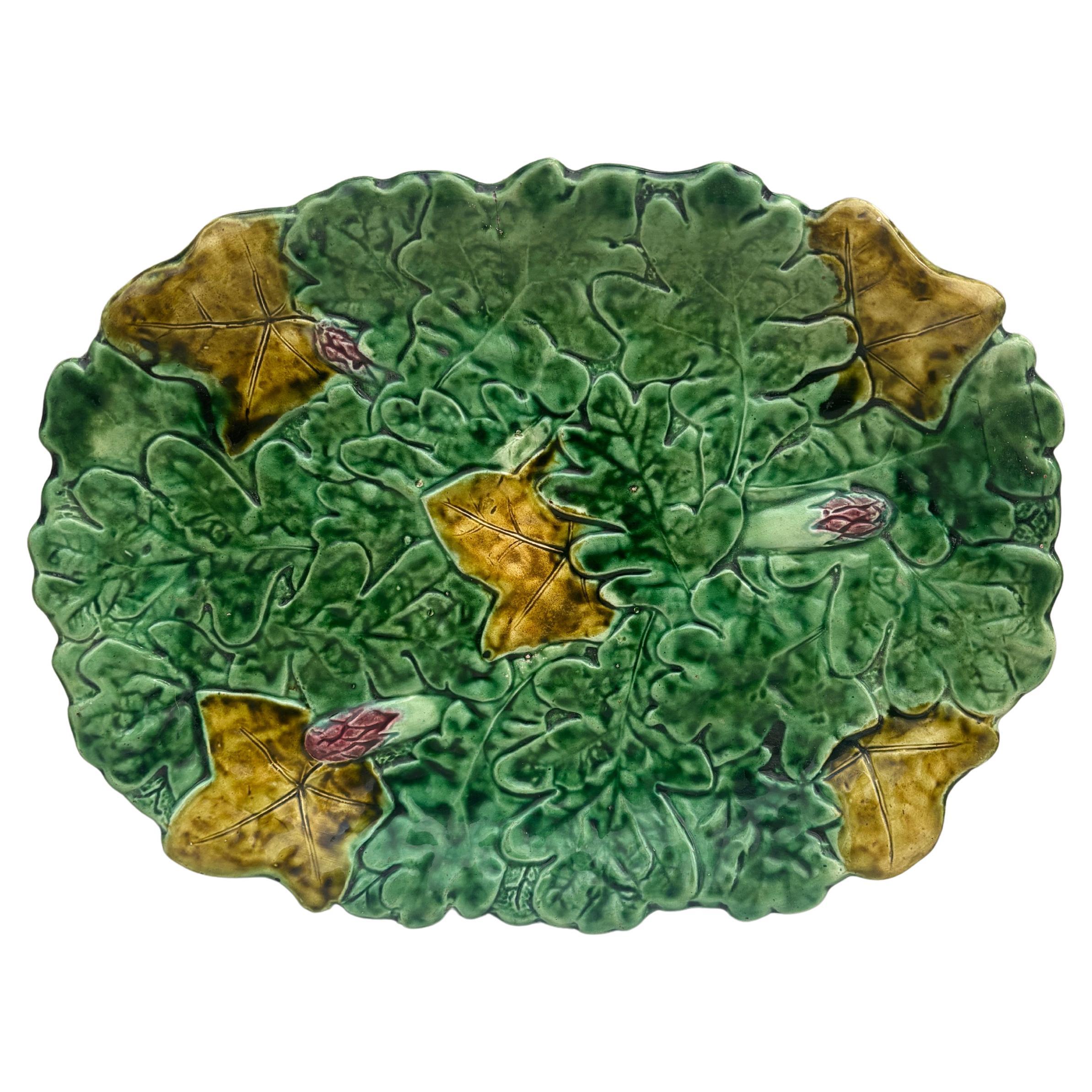 French Majolica Asparagus Platter circa 1900