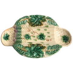 French Majolica Asparagus Platter Salins, circa 1890