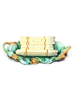 French Majolica Asparagus Serving Platter, circa 1880