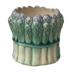 French Majolica Asparagus Vase, circa 1900