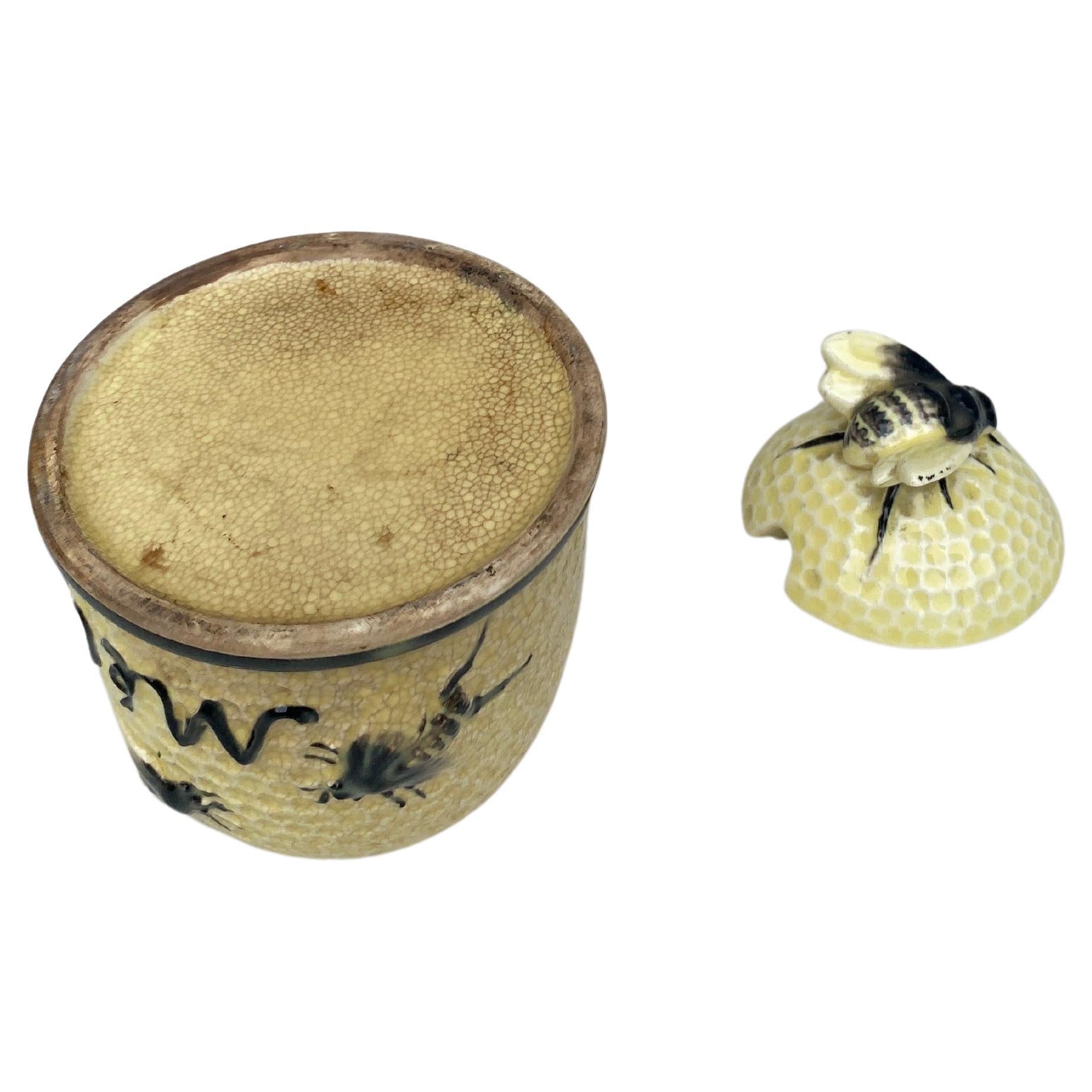 Mid-20th Century French Majolica Beehive Honey Pot Circa 1930 For Sale