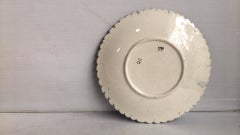 French Majolica Blue Daisy Plate Orchies, circa 1890