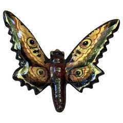 French Majolica Butterfly Applique Vallauris, circa 1950