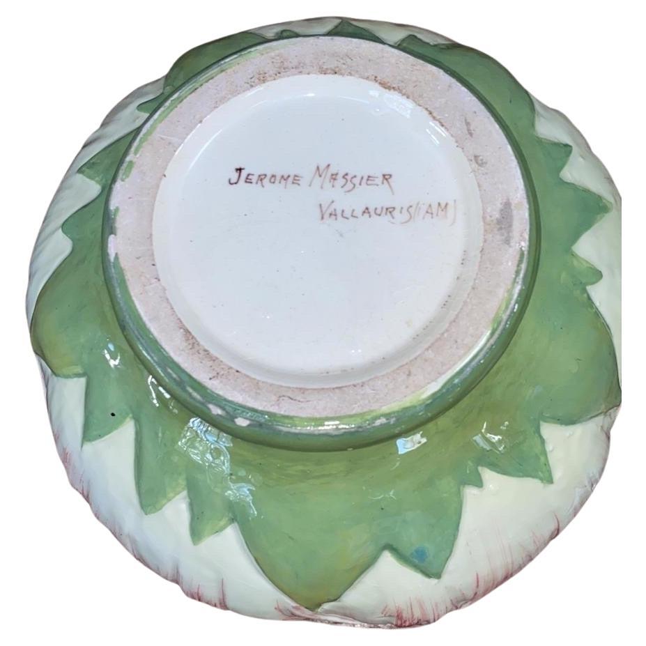Peint à la main Cache pot français en majolique Jérôme Massier Circa 1890 en vente