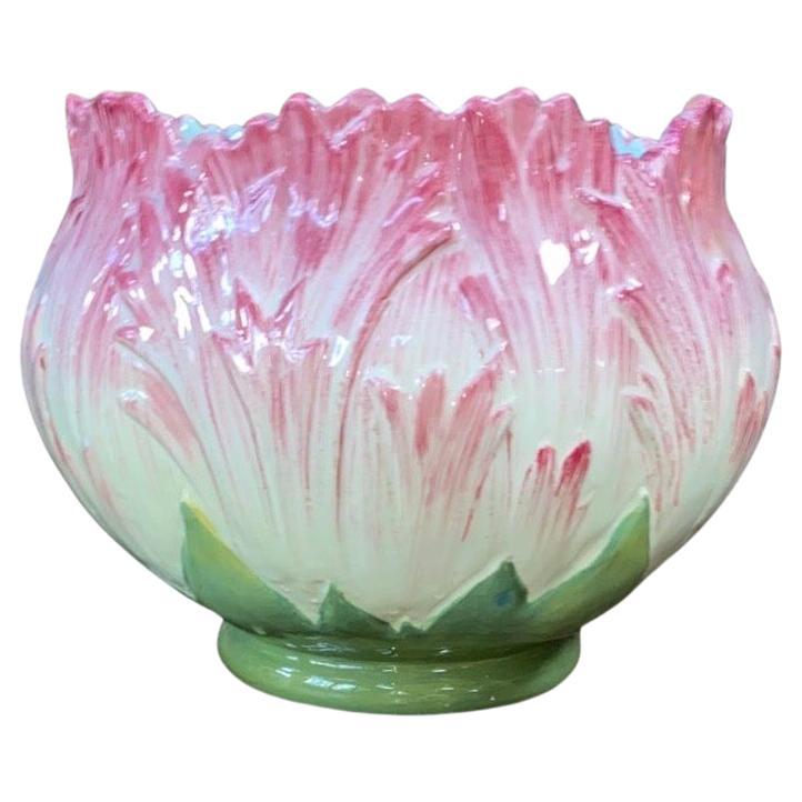 French Majolica Cache Pot Longchamp , circa 1890 For Sale at 1stDibs