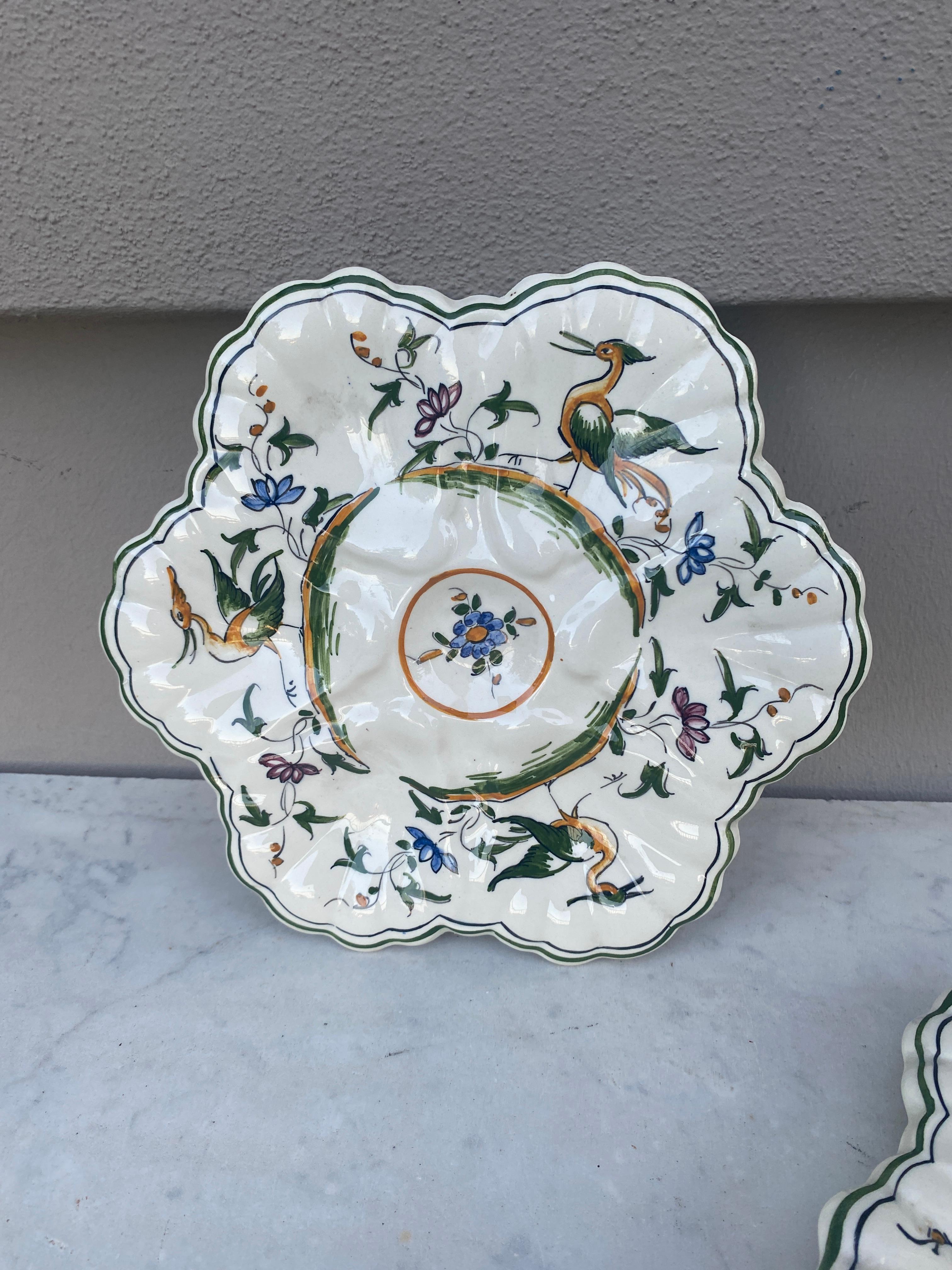 Early 20th Century French Majolica Celadon Oyster Plate Orchies, circa 1910