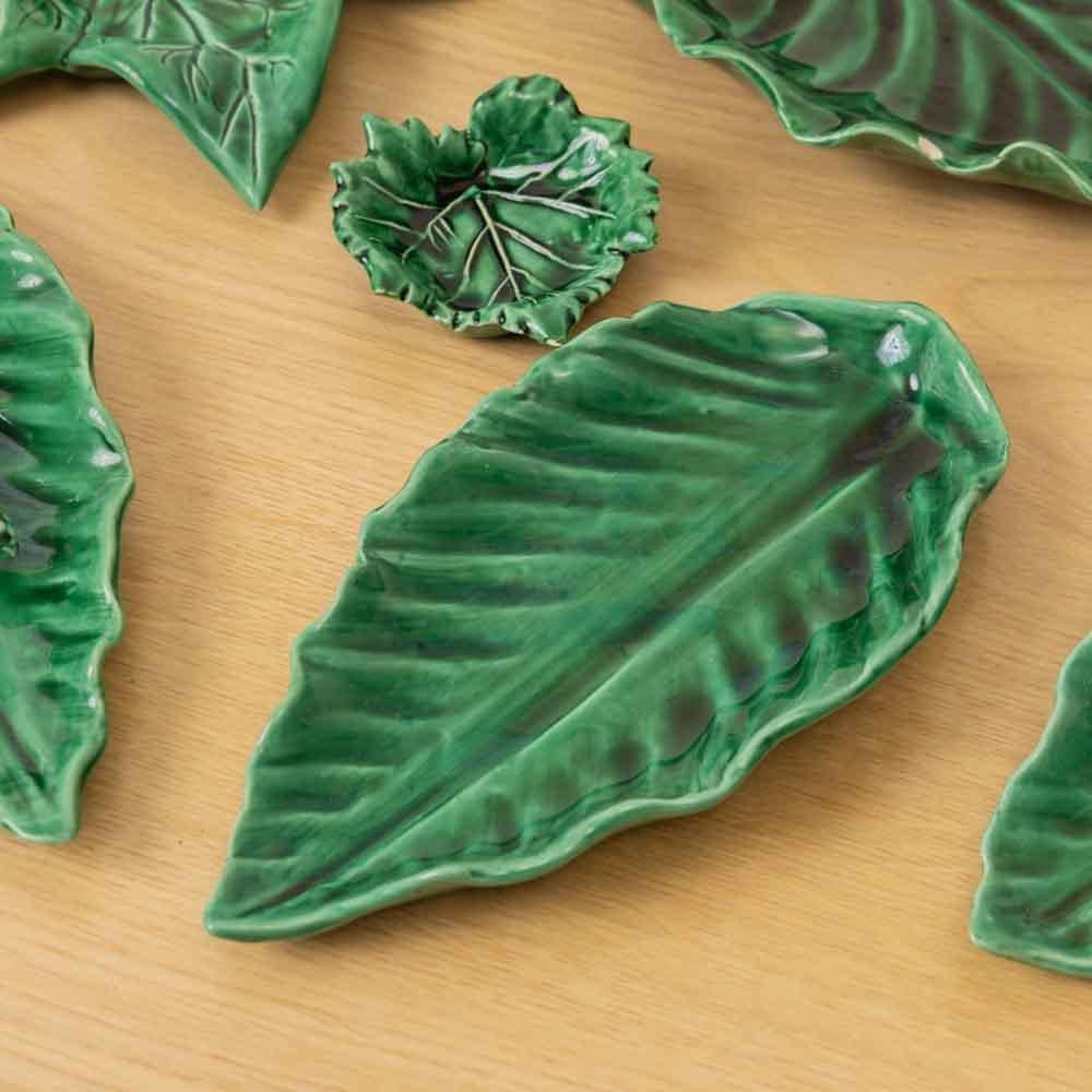 Ensemble de feuilles en céramique française, années 1970 en vente 7