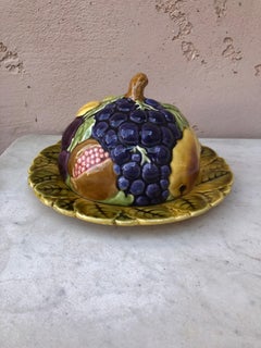 French Majolica Cheese Bell Sarreguemines, Crca 1920