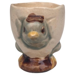 French Majolica Chick Egg Cup Circa 1890