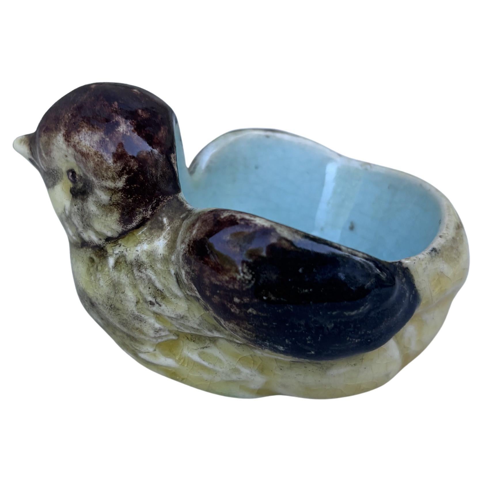 French Majolica Chick Egg Cup Circa 1890.