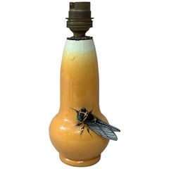 French Majolica Cicada Lamp Jerome Massier Fils, circa 1900