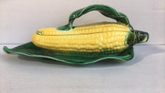 French Majolica Corn Tureen Sarreguemines, circa 1940