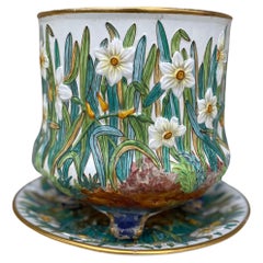 Cache-pot Daffodil Creil & Montereau, vers 1890