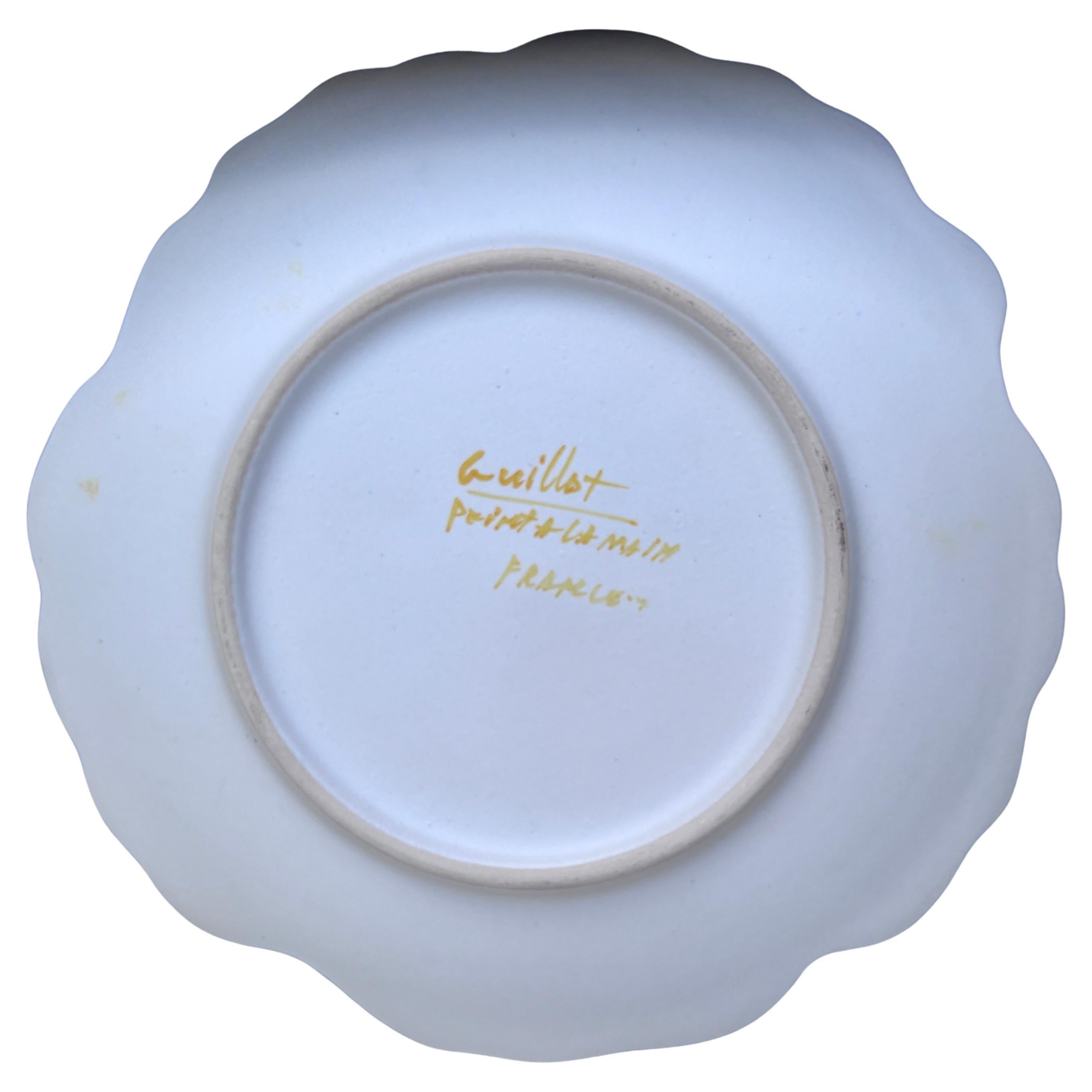 Mid-Century Modern French Majolica Daisy Marcel Guillot Vallauris, circa 1950 For Sale