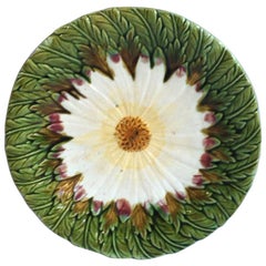 French Majolica Daisy Plate Orchies, circa 1880