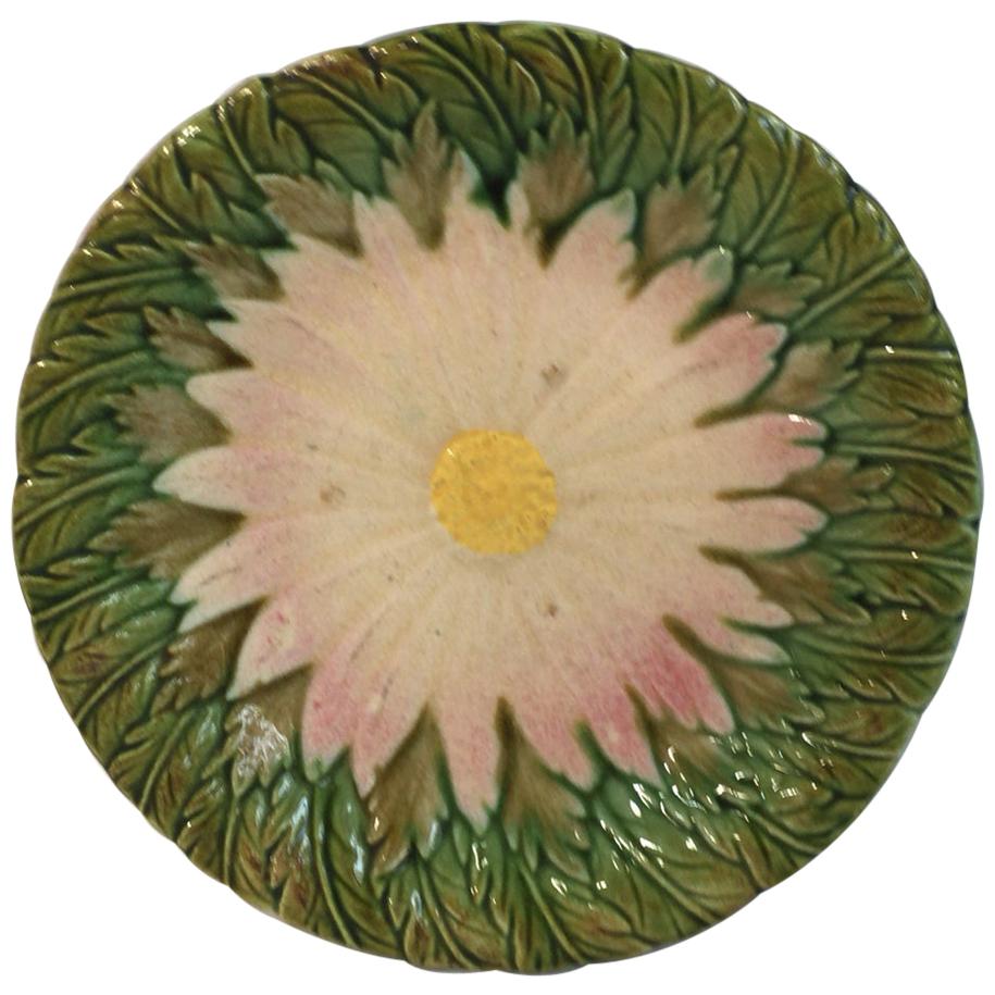 French Majolica Daisy Plate Orchies, circa 1880