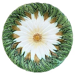 French Majolica Daisy Plate Orchies, circa 1880
