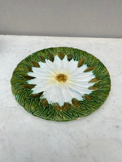 French Majolica Daisy Plate Orchies, circa 1890