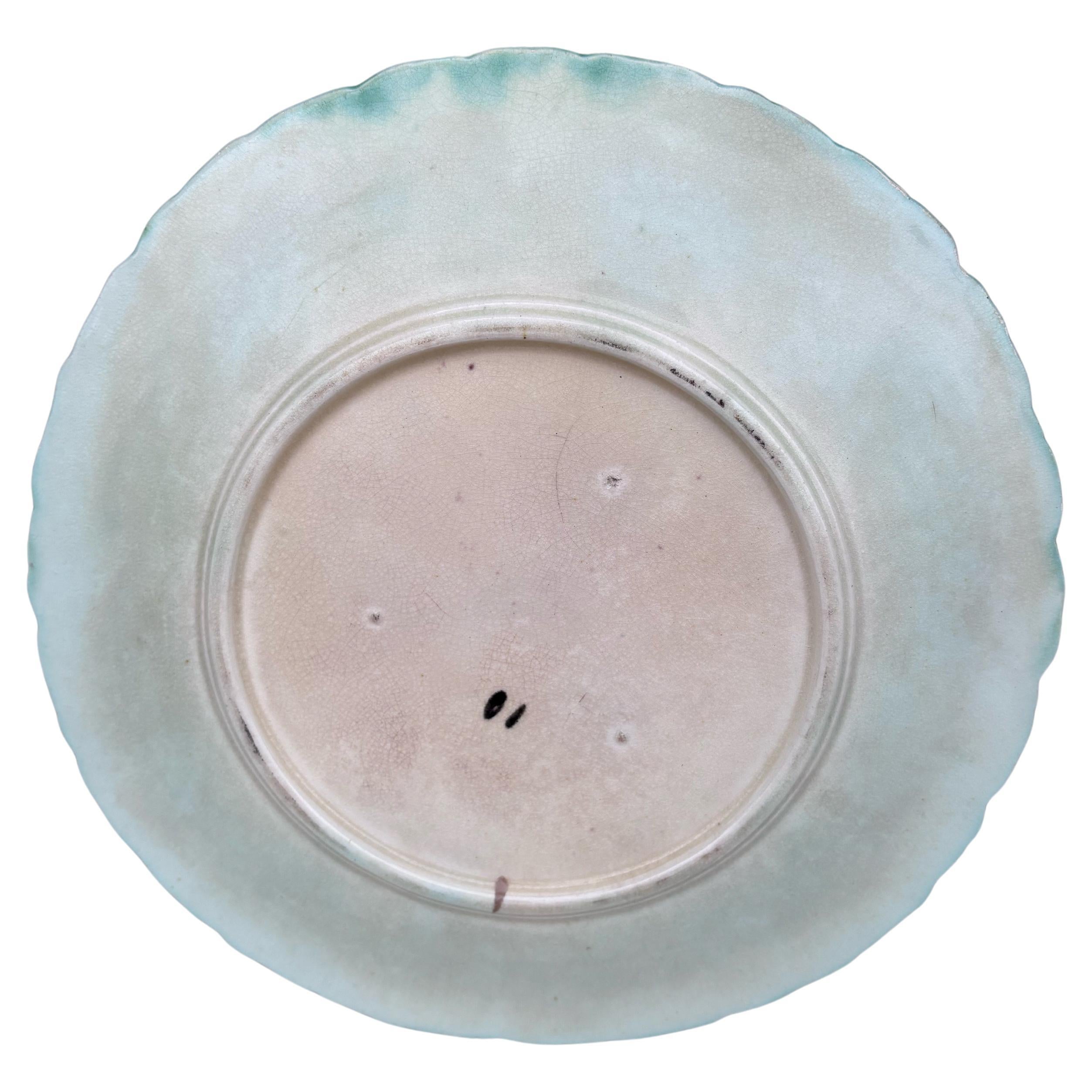 Art Nouveau French Majolica Daisy Plate Orchies, circa 1890