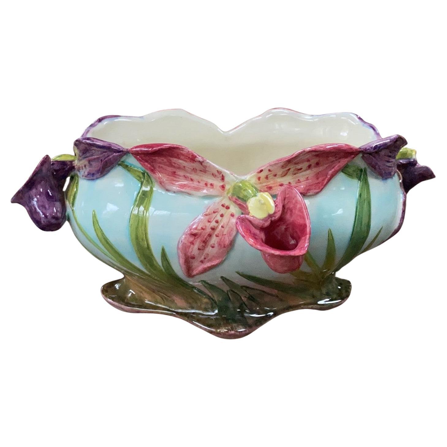 French Majolica Daisy Plate Orchies, circa 1890 In Good Condition For Sale In Austin, TX