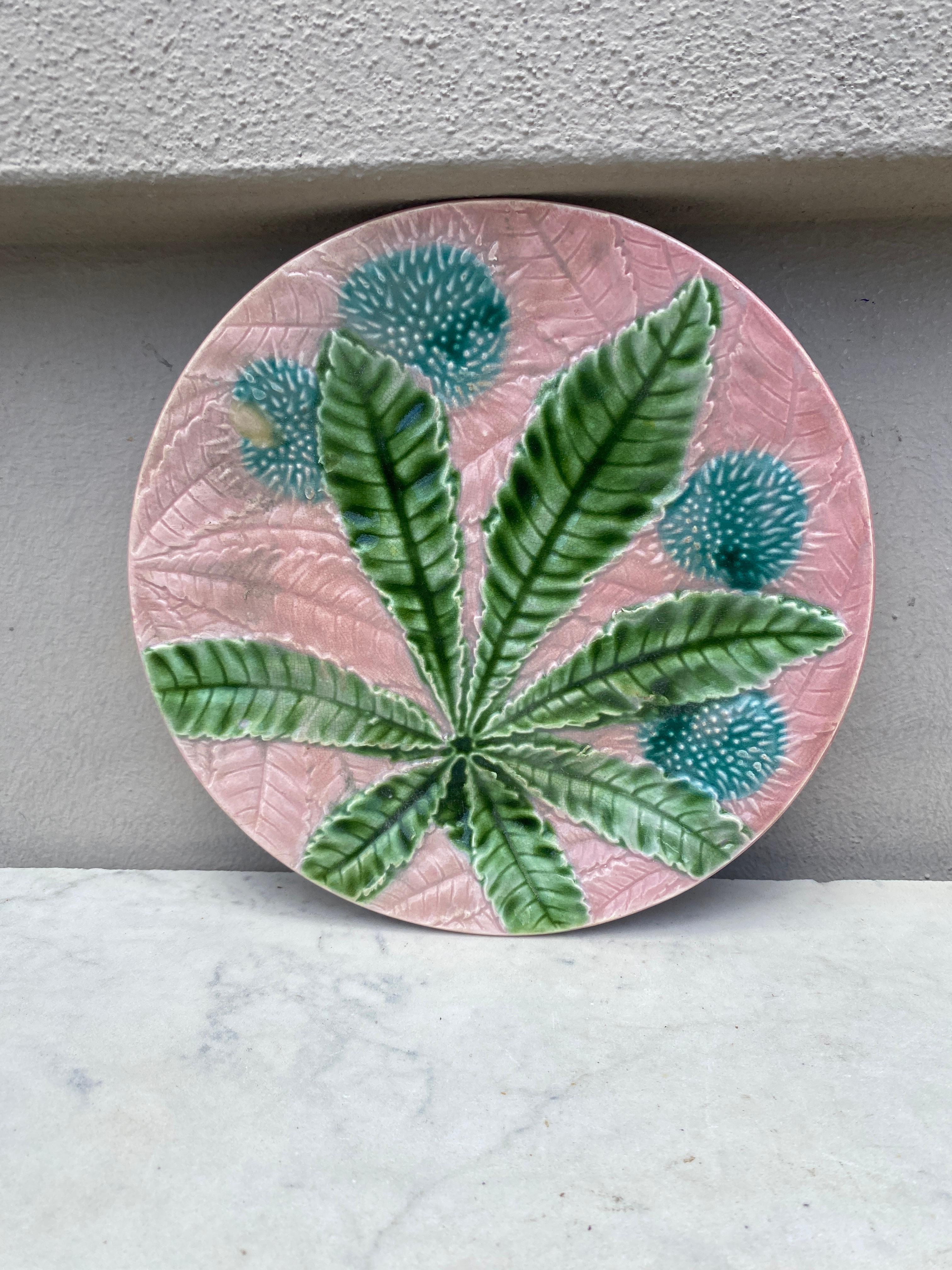 French Majolica Daisy Plate Orchies, circa 1890 In Good Condition In Austin, TX