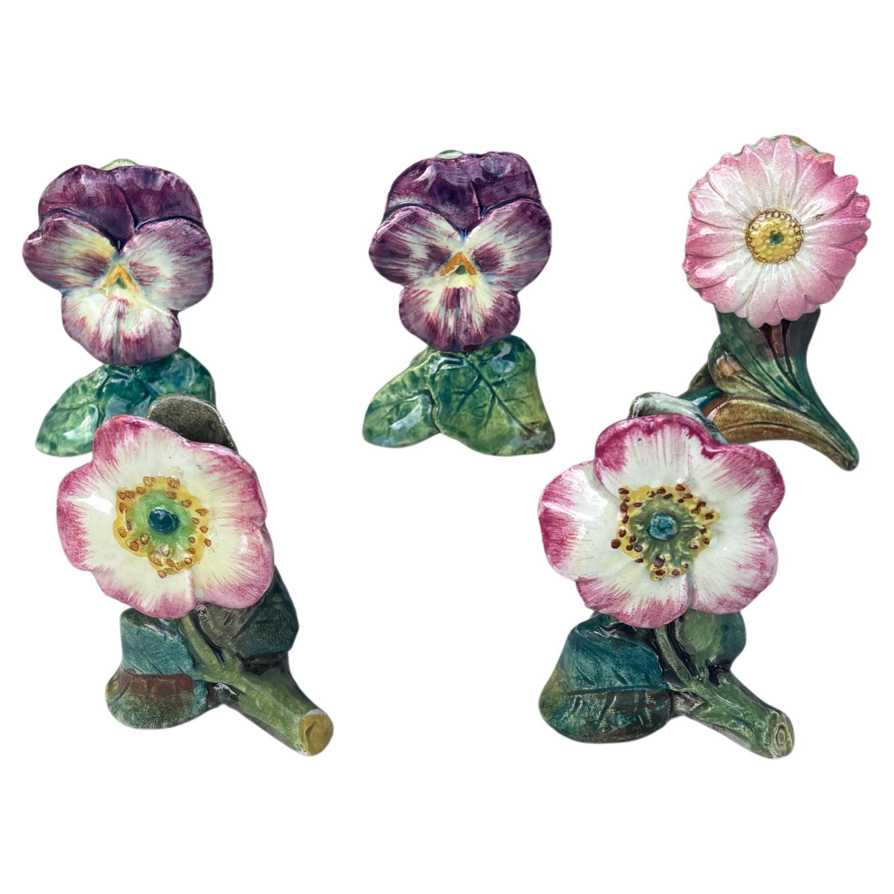 Ceramic French Majolica Daisy Plate Orchies, circa 1890 For Sale