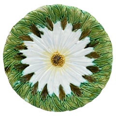 French Majolica Daisy Plate Orchies, circa 1890