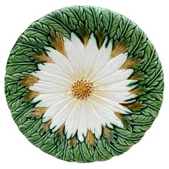 Antique French Majolica Daisy Plate Orchies, circa 1890