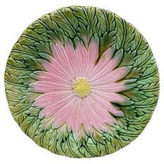 French Majolica Daisy Plate Orchies, circa 1890