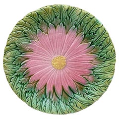 French Majolica Daisy Plate Orchies, circa 1890
