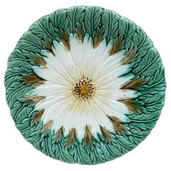 French Majolica Daisy Plate Orchies, circa 1890