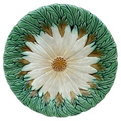 French Majolica Daisy Plate Orchies, circa 1890