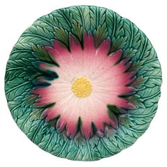 French Majolica Daisy Plate Orchies, circa 1890