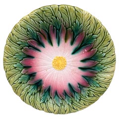 Orquídeas de plato de mayólica francesa, hacia 1890