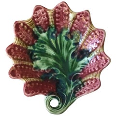 French Majolica Dish Leaf, circa 1890