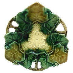 French Majolica Dish Leaf, Circa 1890