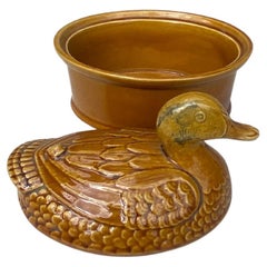 French Majolica Duck Tureen, circa 1950