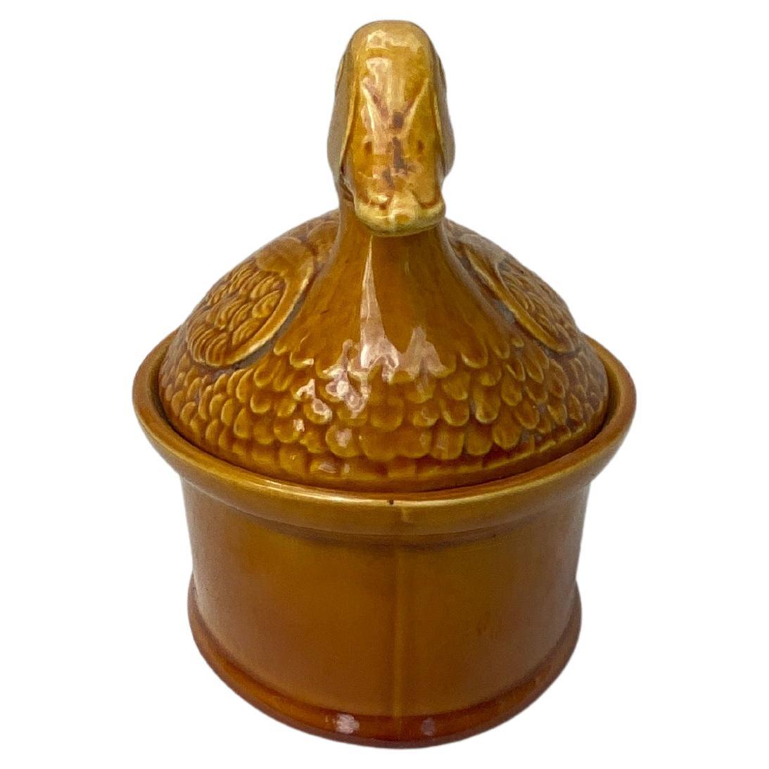 Sopera de pato de mayólica francesa, hacia 1950 en Bueno estado para la venta en Austin, TX