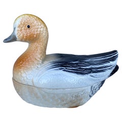 French Majolica Duck Tureen, circa 1950