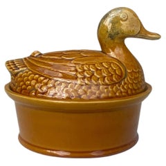 French Majolica Duck Tureen, circa 1950